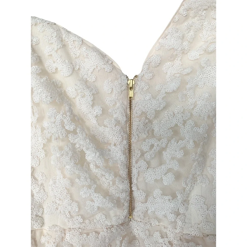 Nwt Self-Portrait Sequin Ruffle Mini Dress Ivory - Picture 8 of 15